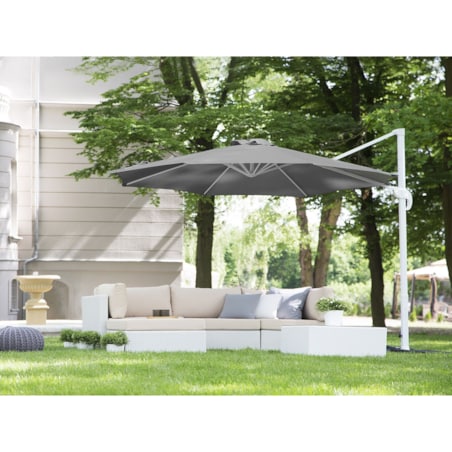 Parasol ogrodowy ⌀ 300 cm szaro-biały SAVONA