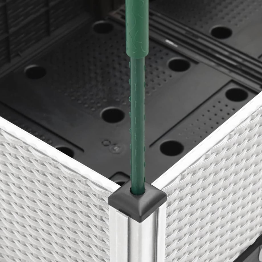 vidaXL Donica ogrodowa z kratką, biała, 80x40x142,5 cm, PP