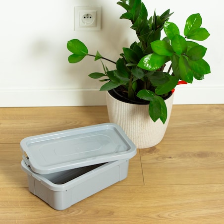 Pojemnik Plastikowy Z Pokrywą Zamykany Pudełko Box Przezroczysty 4,5 L