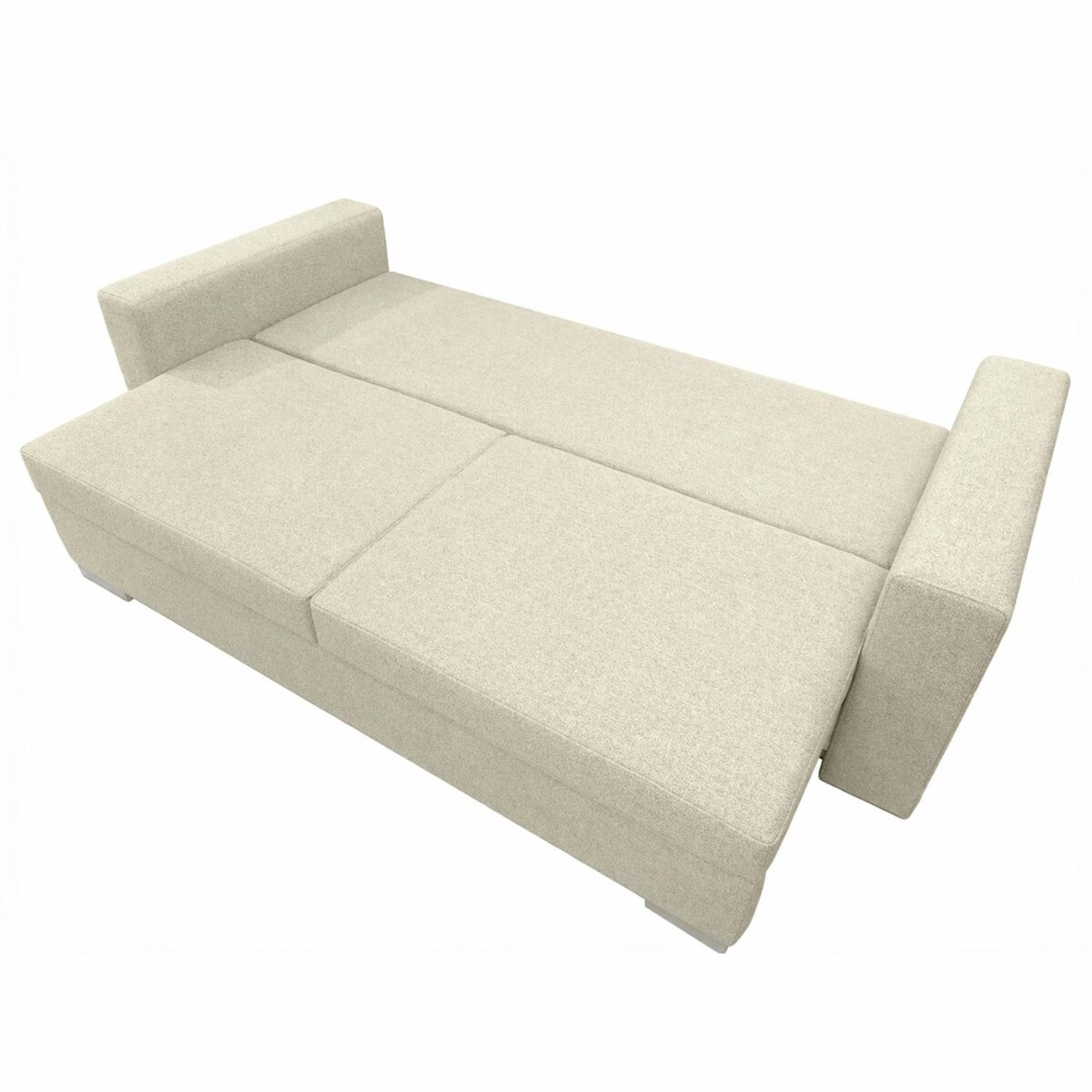 Sofa rozkładana 2-osobowa z funkcją spania do salonu kremowa DRAVOS