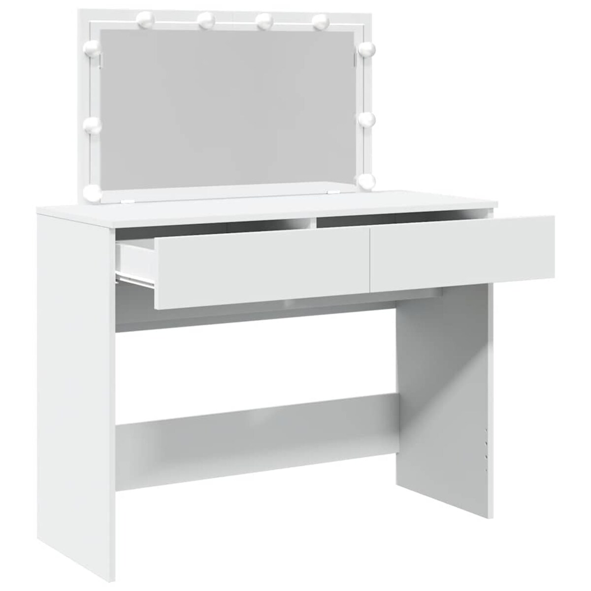 vidaXL Toaletka z oświetleniem LED, biała, 100x40x120 cm