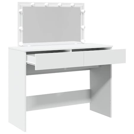 vidaXL Toaletka z oświetleniem LED, biała, 100x40x120 cm