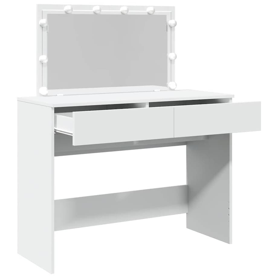 vidaXL Toaletka z oświetleniem LED, biała, 100x40x120 cm