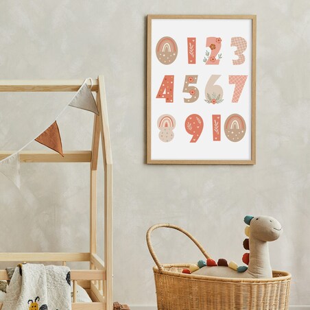 Plakat dla dzieci Liczby boho 1 30x40