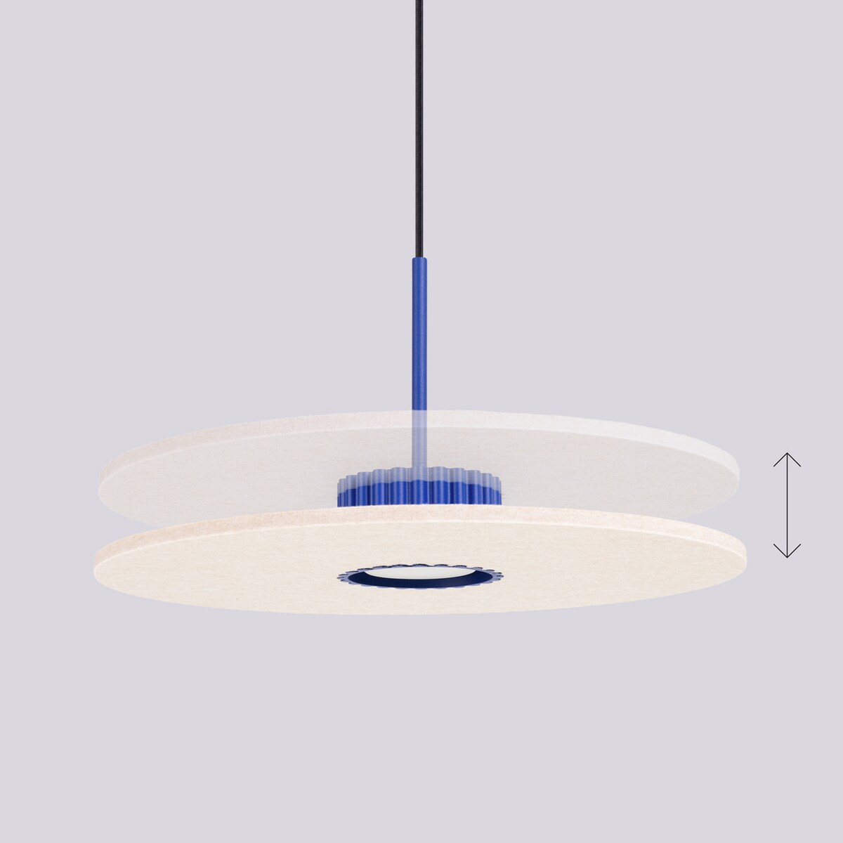 Lampa wisząca OVO 1 ultramaryna/beżowa filc Gx53