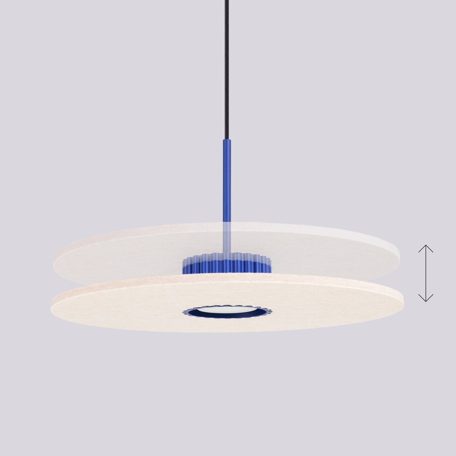 Lampa wisząca OVO 1 ultramaryna/beżowa filc Gx53