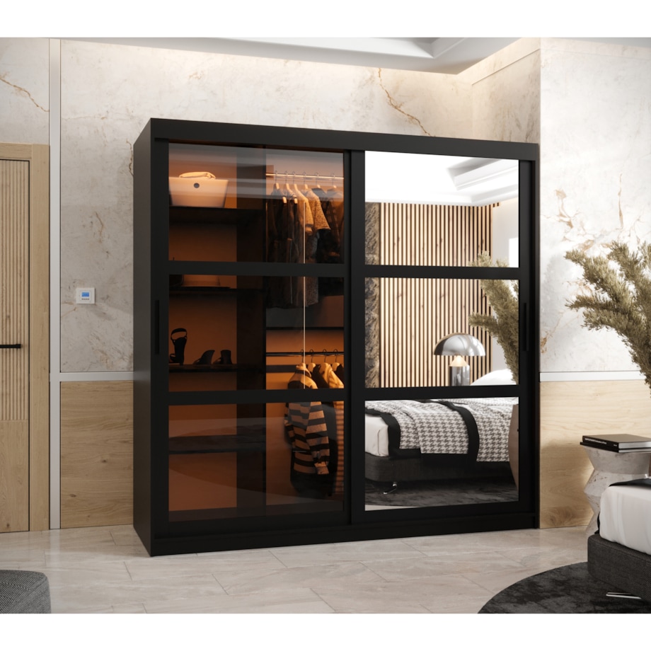 Szafa przesuwna Garderoba DOME 2 180 czarny