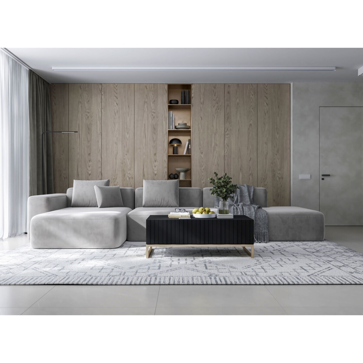 Nowoczesny Stolik kawowy Glamour prostokątny elegancka ława czarny Mat 110 cm