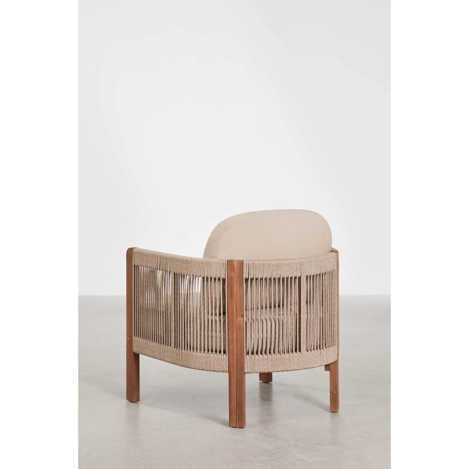 Zestaw ogrodowy: sofa 2-osobowa, 2 fotele i stolik kawowy z drewna akacjowego Serel