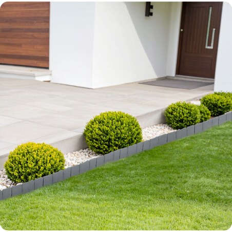 Palisada ogrodowa obrzeże ogrodowe trawnikowe szare Plonos tworzywo płotek 250 cm