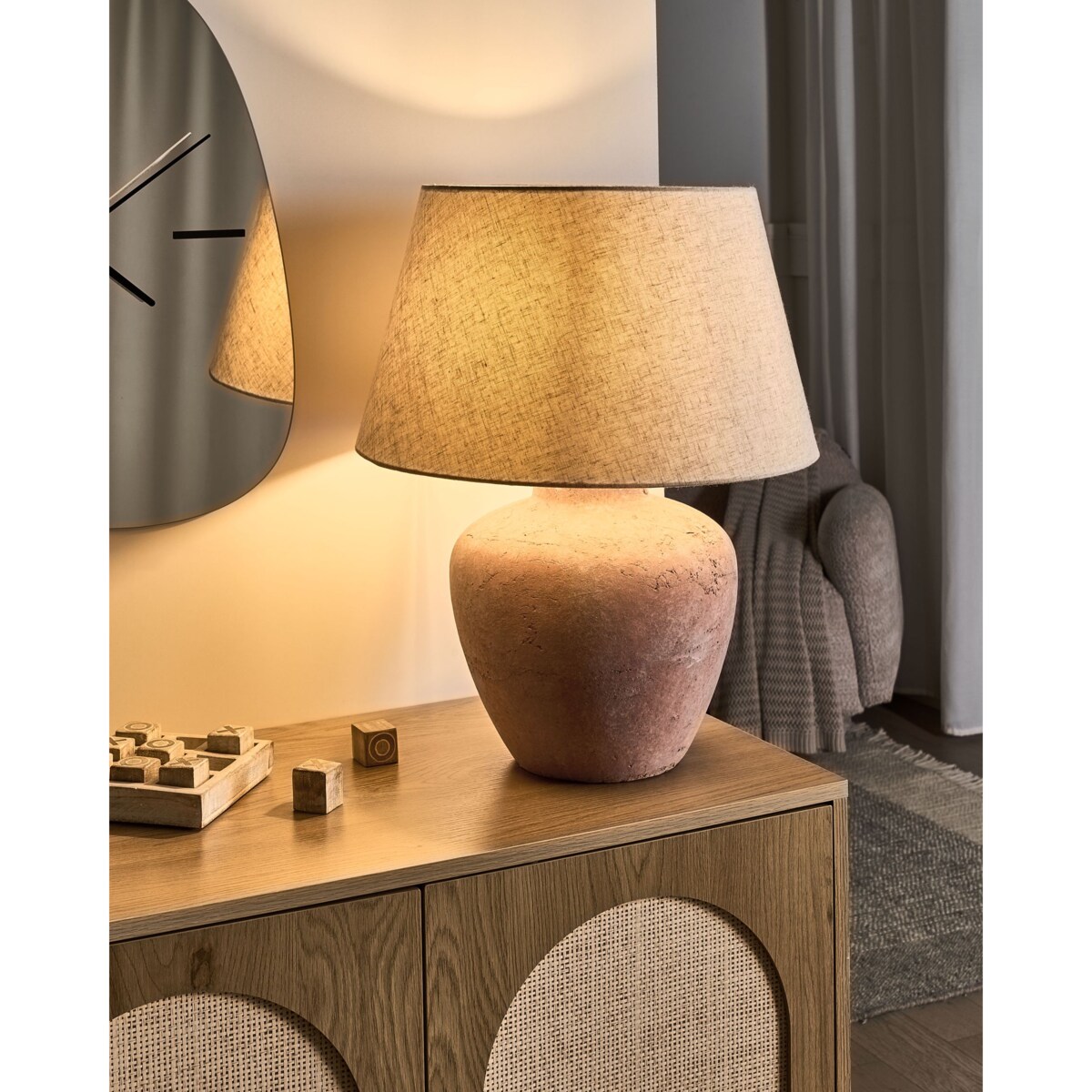 Lampa stołowa BARTON Ceramika Brązowy