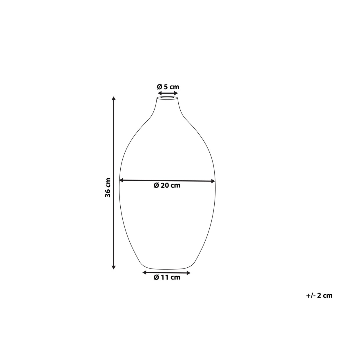 Wazon dekoracyjny z terakoty 36 cm biały BAEZA