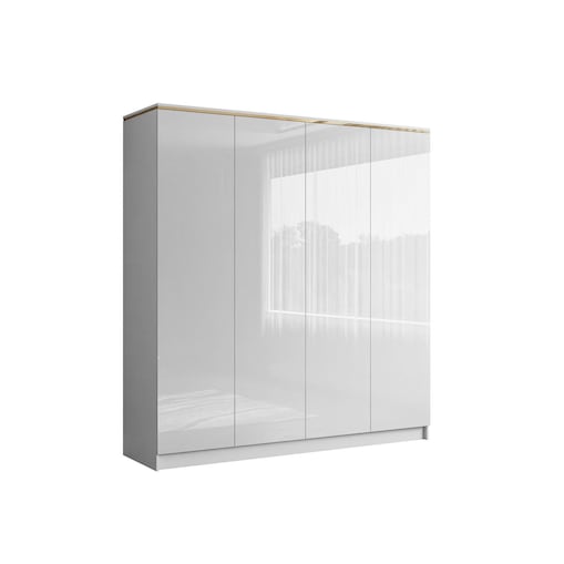 Szafa uchylna AURORA 4D w białym połysku push to open