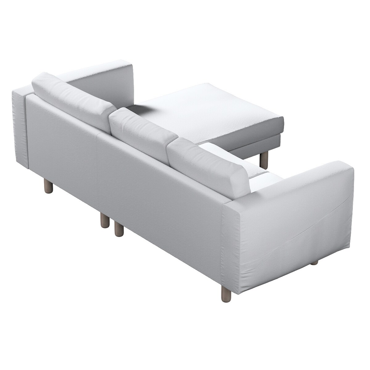 Pokrowiec na sofę Norsborg 3-osobową z szezlongiem, biała bukla, 231 x 88/157 x 85 cm, Boucle Teddy