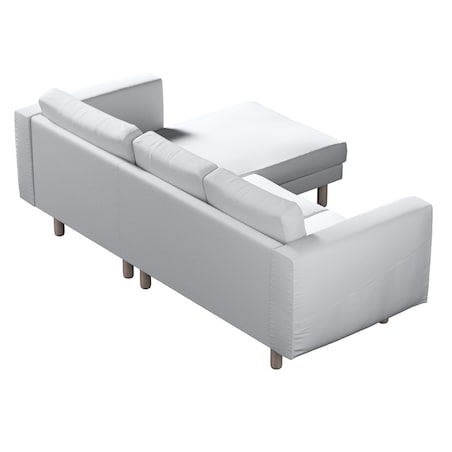 Pokrowiec na sofę Norsborg 3-osobową z szezlongiem, biała bukla, 231 x 88/157 x 85 cm, Boucle Teddy