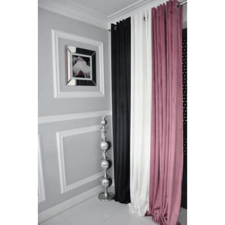 Zasłona welurowa gładka | 140x250 cm przelotki | brudny róż