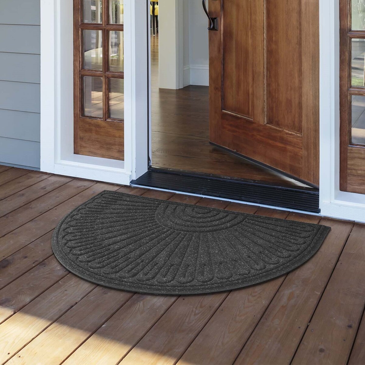 Wycieraczka półokrągła 60x90 cm Half Moon szara