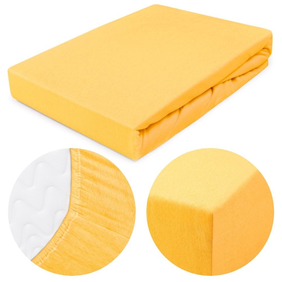 Prześcieradło jersey z gumką 80x160 kolor Żółty, Darymex