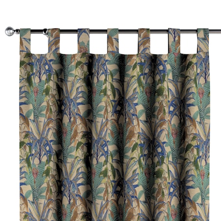 Zasłona na szelkach 1 szt. 130x260 zielono-niebieskie motywy roślinne