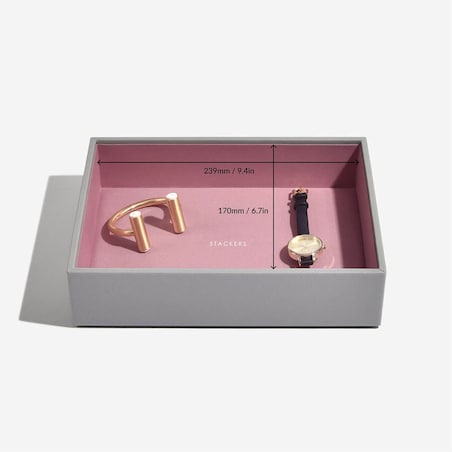 Szkatułka na biżuterię Stackers open classic szaro-różowa
