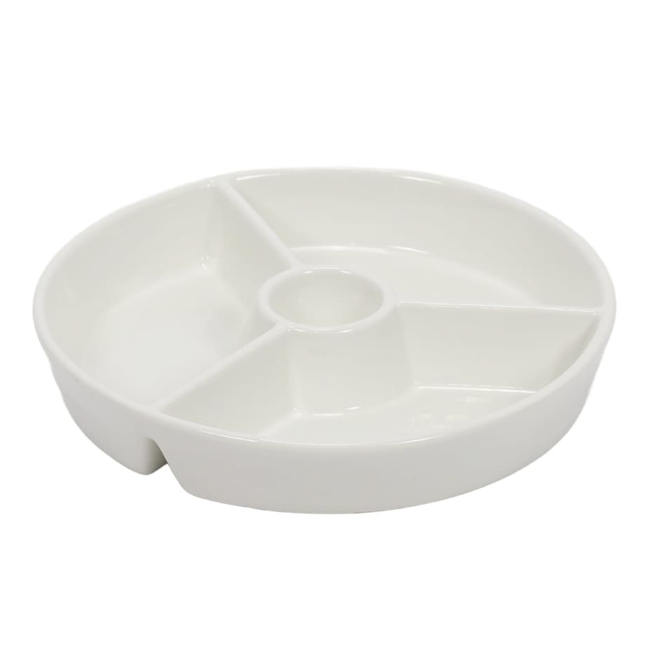 Okrągły półmisek do przekąsek z przegródkami i miescem na dip, Ø 19,5 cm