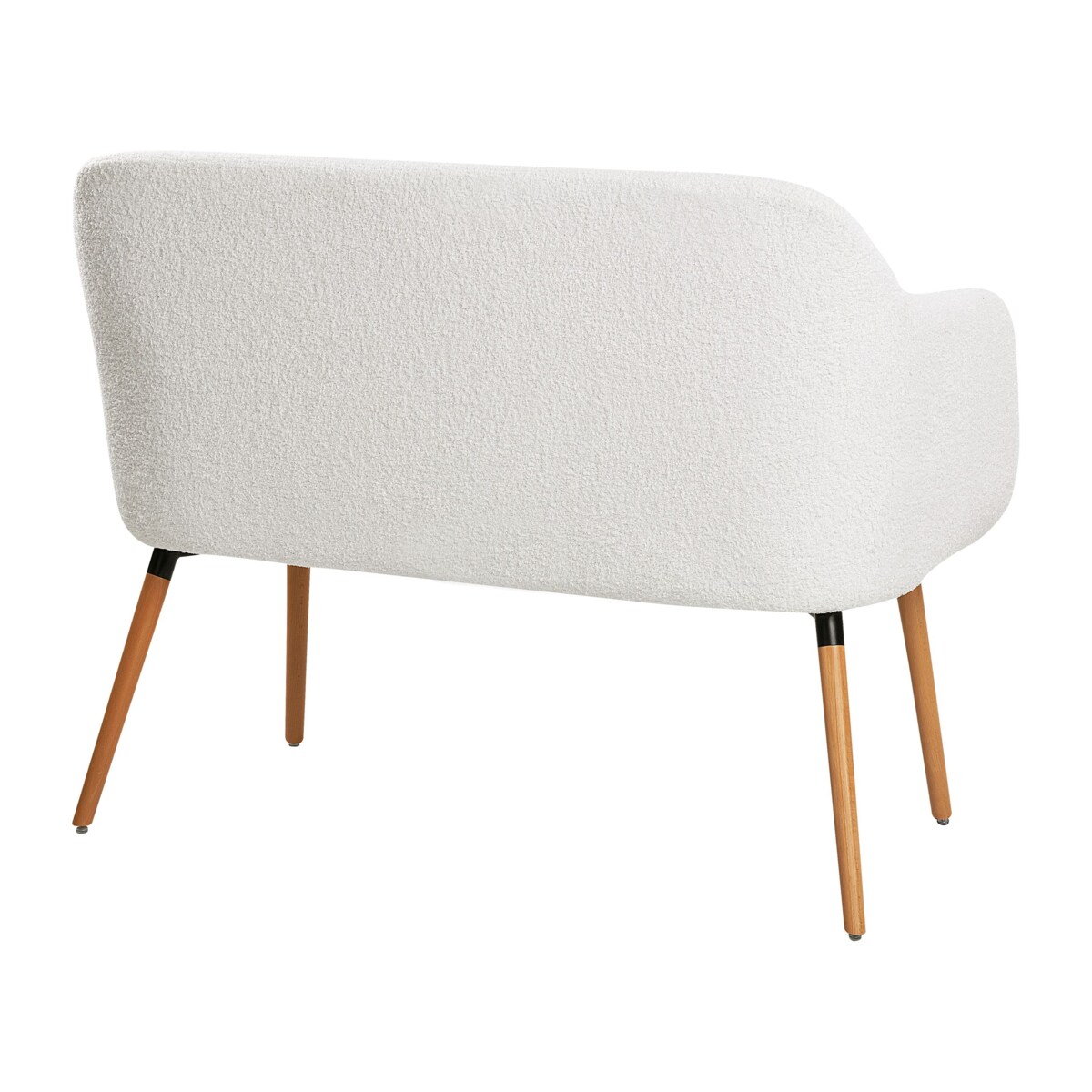 Ławka tapicerowana 2-osobowa boucle złamana biel TABY