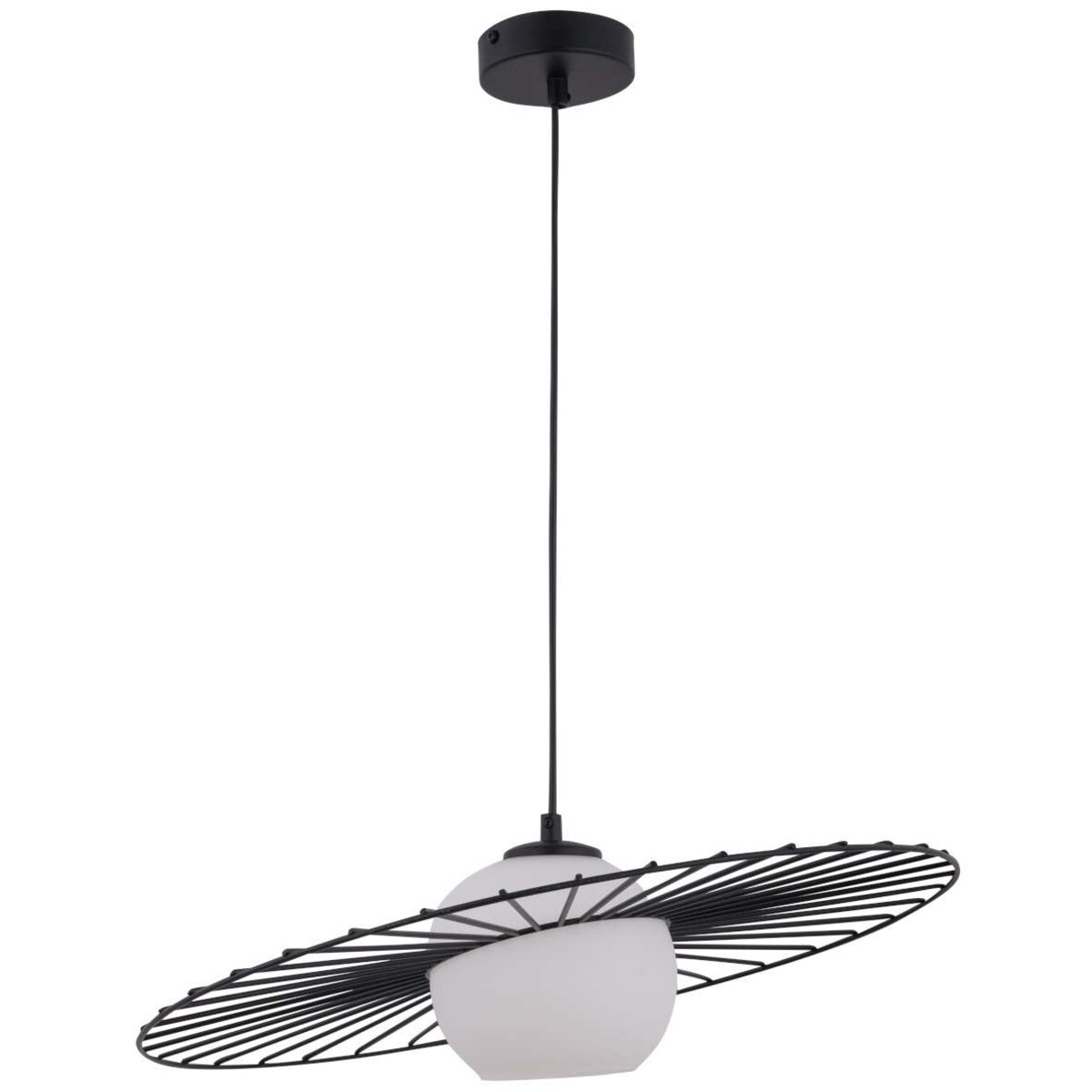 LAMPA wisząca SOL 32038 Sigma metalowa OPRAWA druciana ZWIS modernistyczny szklana kula ball czarna biała