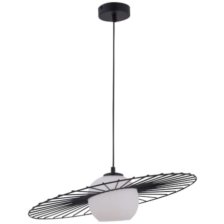 LAMPA wisząca SOL 32038 Sigma metalowa OPRAWA druciana ZWIS modernistyczny szklana kula ball czarna biała