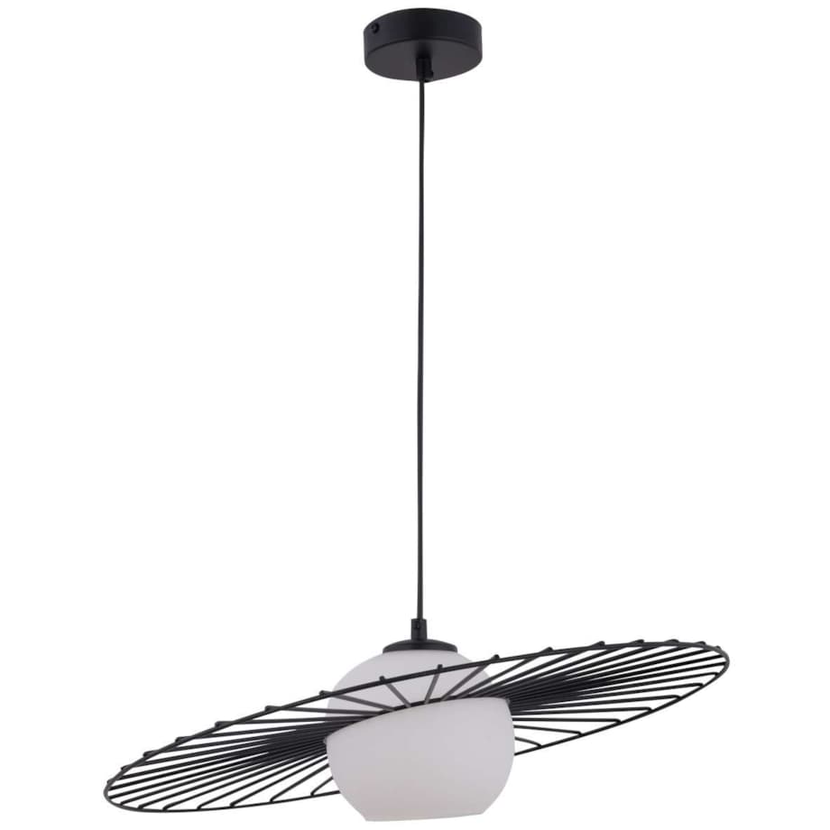 LAMPA wisząca SOL 32038 Sigma metalowa OPRAWA druciana ZWIS modernistyczny szklana kula ball czarna biała