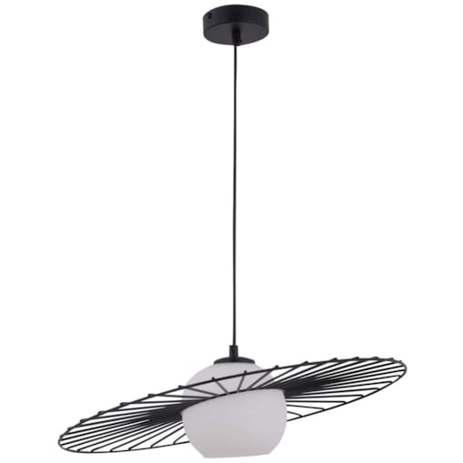 LAMPA wisząca SOL 32038 Sigma metalowa OPRAWA druciana ZWIS modernistyczny szklana kula ball czarna biała