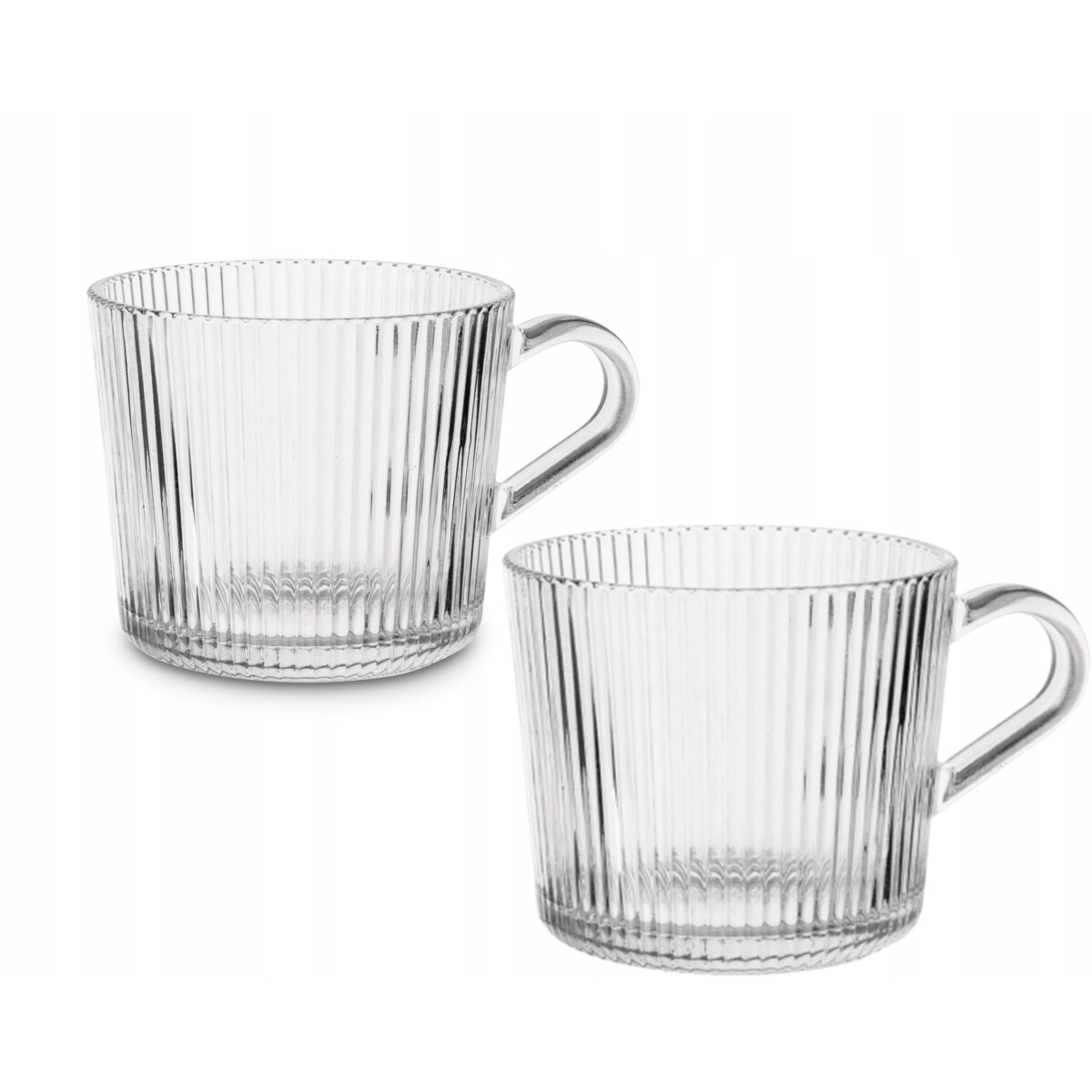 2x 400 ml KUBEK FILIŻANKA szklanka w paski na herbatę kawę latte desery