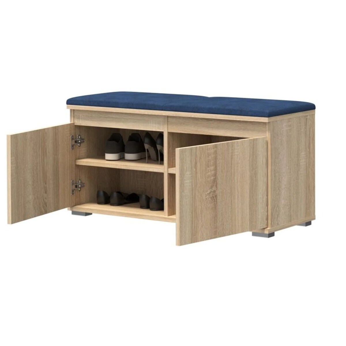Garderoba z siedziskiem do przedpokoju SINGAPUR 154 dąb sonoma/granatowa
