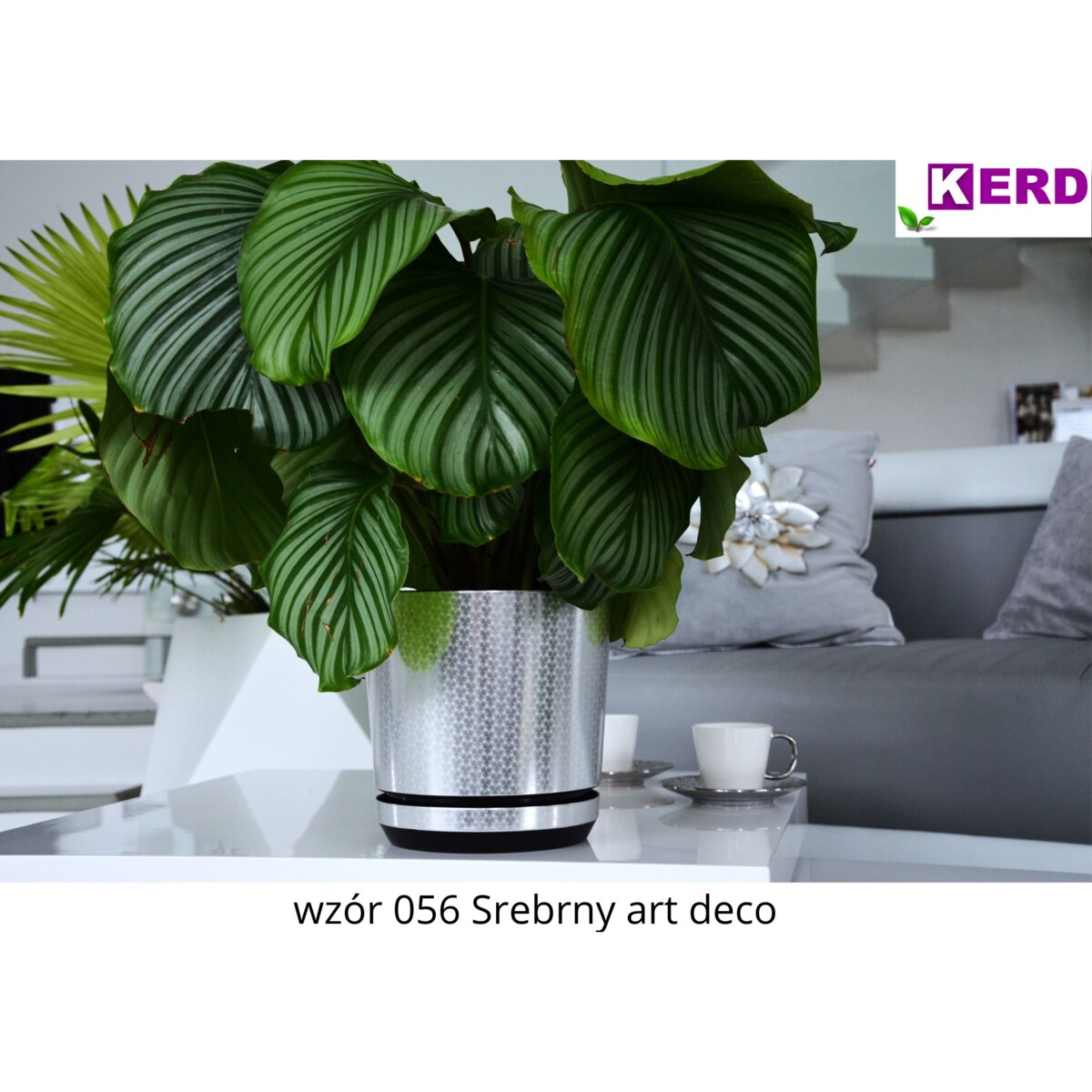 21 cm piękny wzór SREBRY ART - DECO piękny elegancki deseń niezwykły wzór glamour ekskluzywna