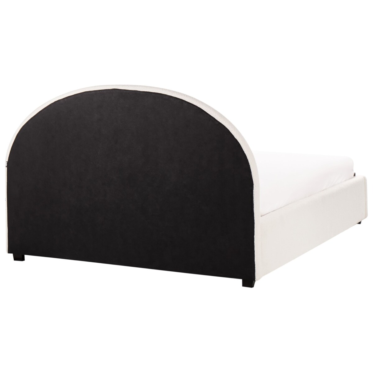 Łóżko z pojemnikiem boucle 160 x 200 cm złamana biel VAUCLUSE