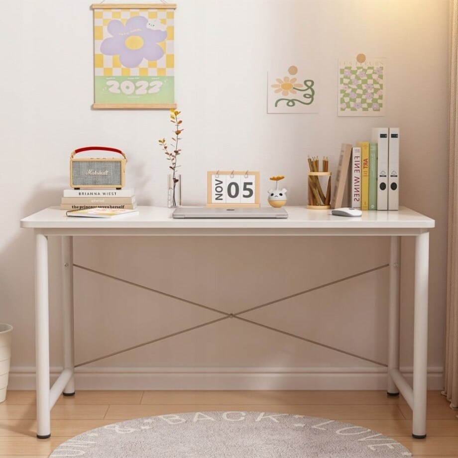 Biurko komputerowe młodzieżowe stolik białe nowoczesne loft duże 100 cm