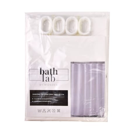 ZAC WHITE Zasłona prysznicowa180x180cm 12 oczek