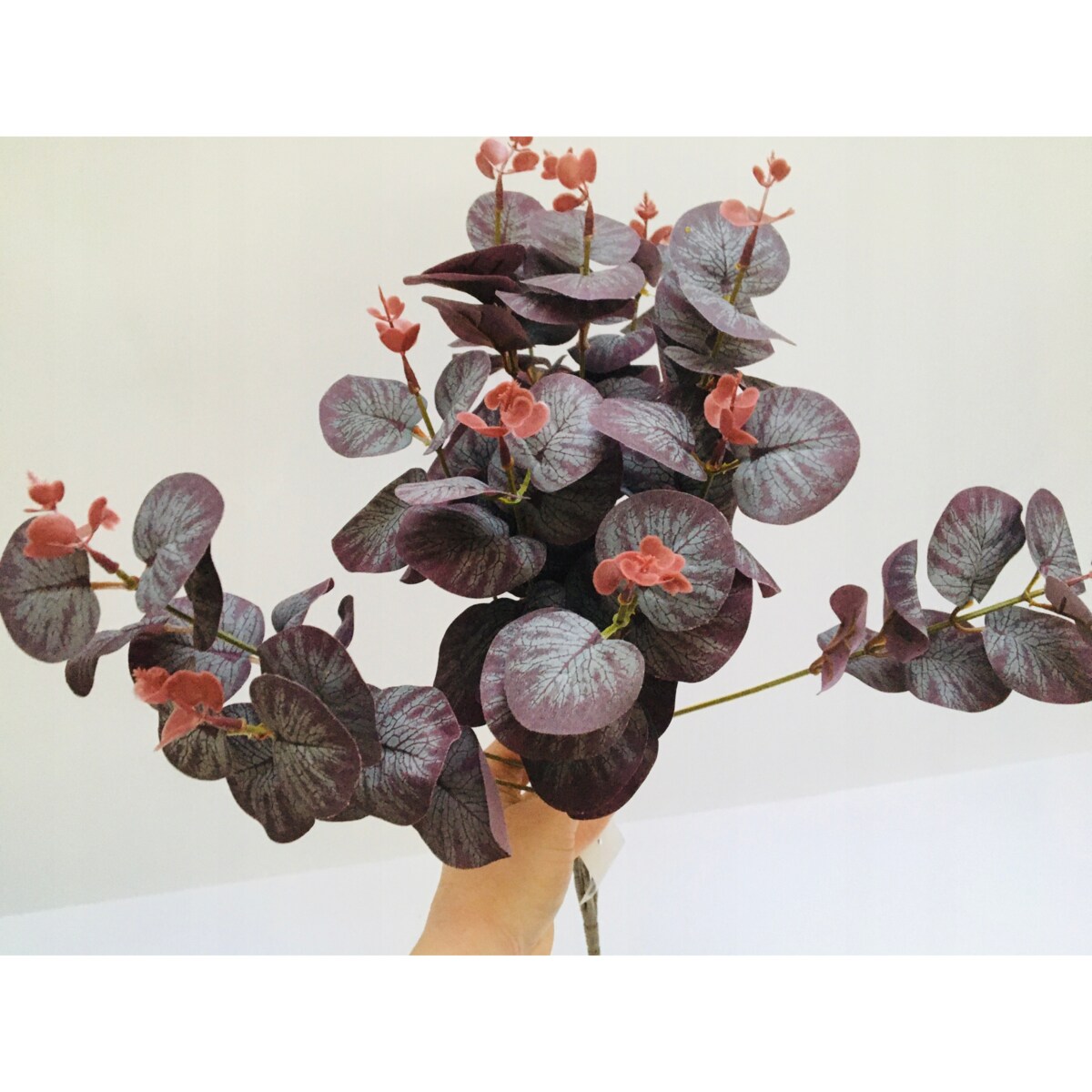 LIŚĆ GAŁĄZKA eukaliptus dodatek do stroika wiązanki sztuczna łodyga fiolet