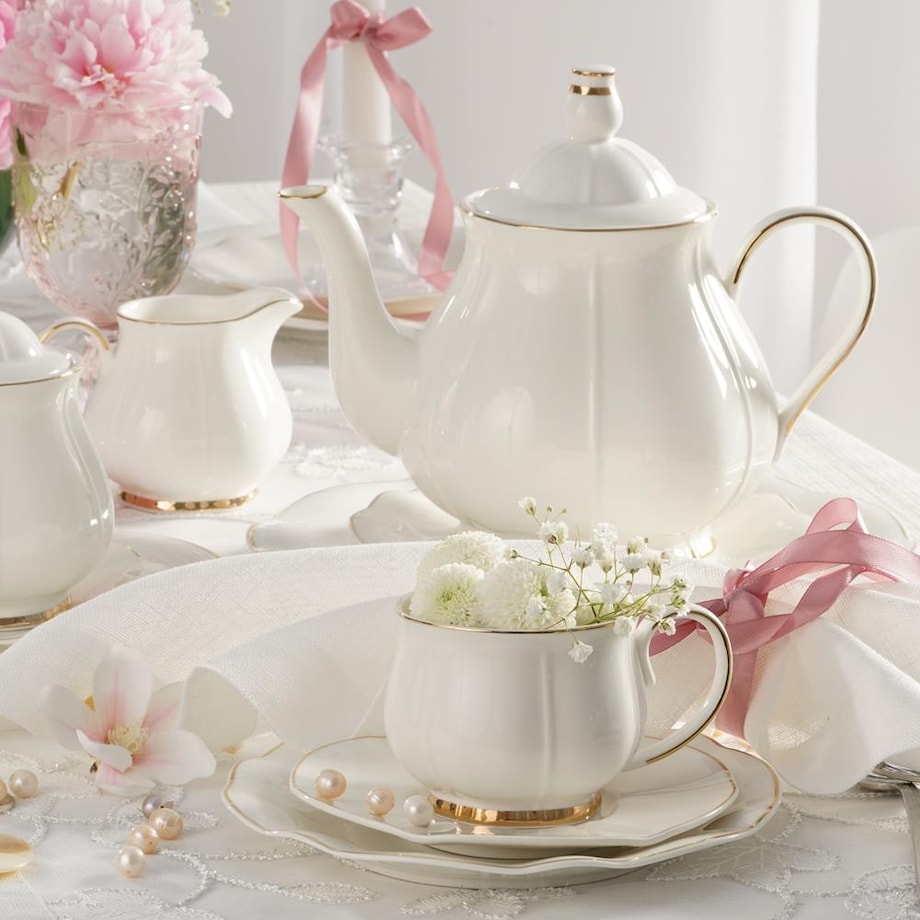 VILLA ITALIA Filiżanka porcelanowa 200 ml ze spodkiem SANDRINE