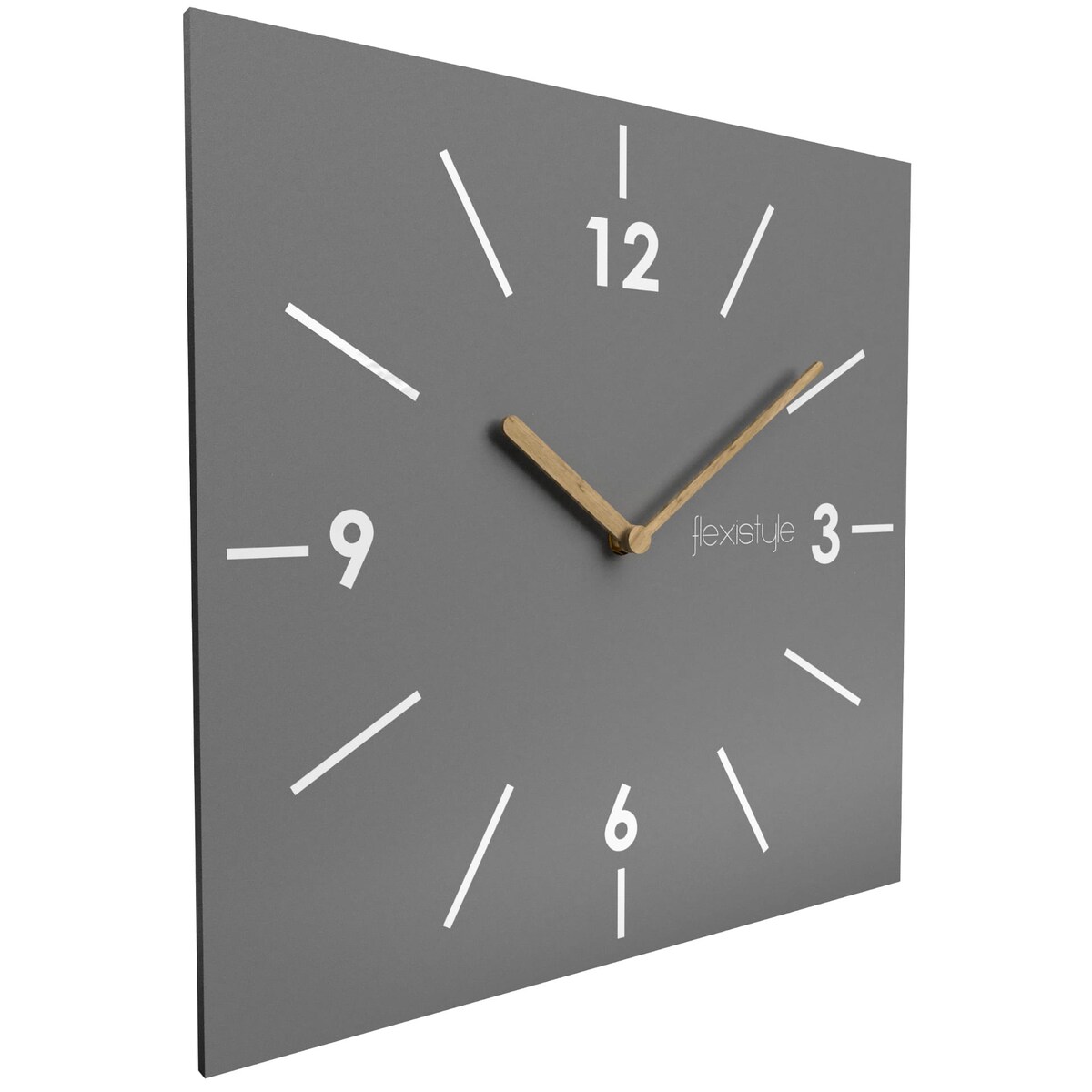 Kwadratowy zegar ścienny Scandic 30cm szary