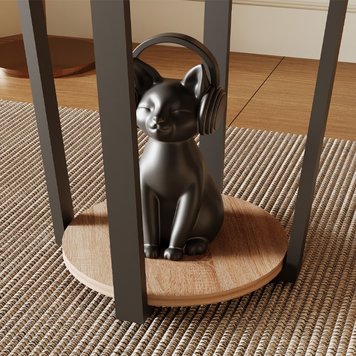 Stolik kawowy ława jasny brąz nowoczesny loft industrialny do salonu 50 cm