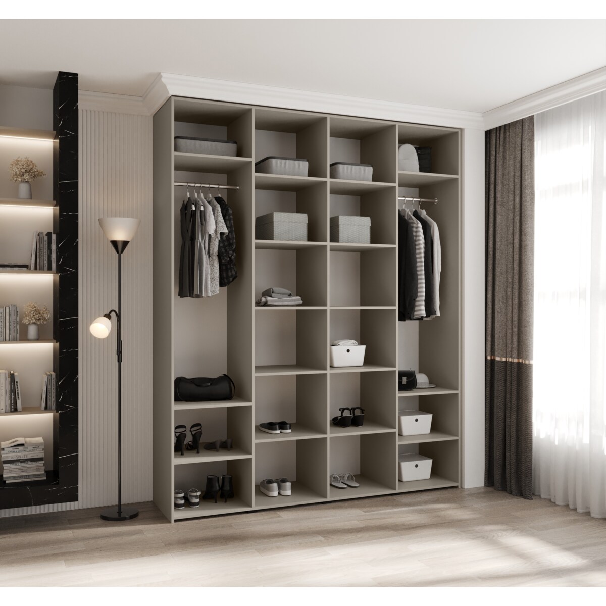 Szafa czterodrzwiowa Como 1 200 gł.50 kaszmir+złoty