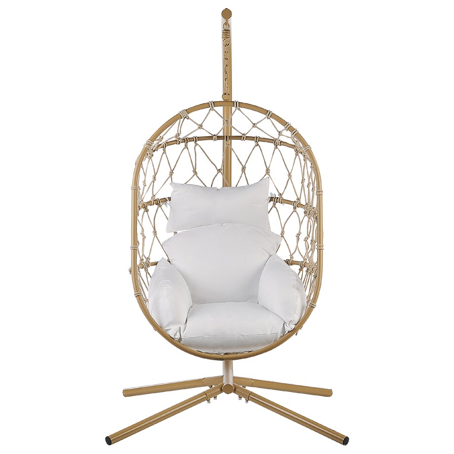 Fotel wiszący ze stojakiem ADRIA Metal Beżowy
