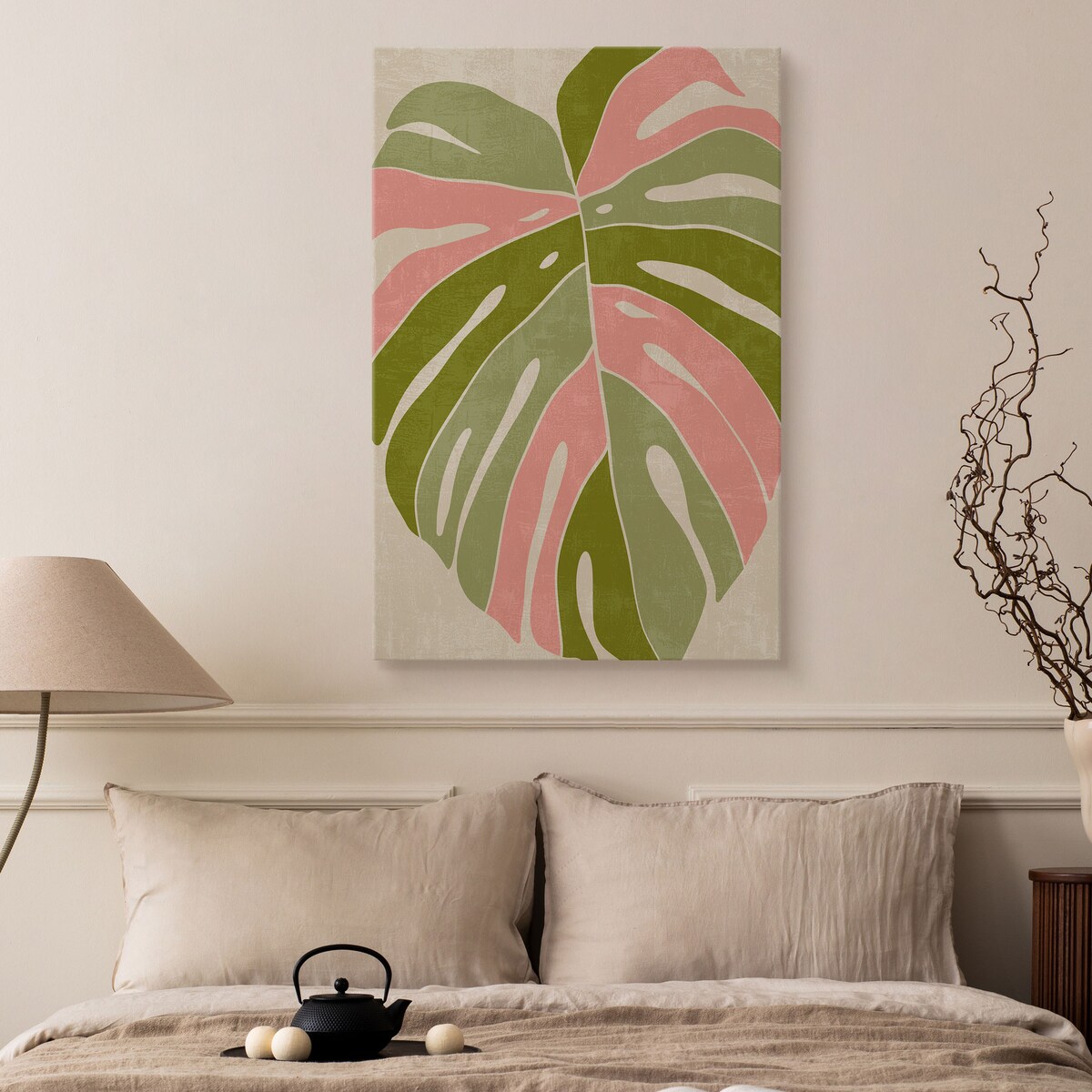 Obraz Pastelowy Liść Monstery 80x120cm