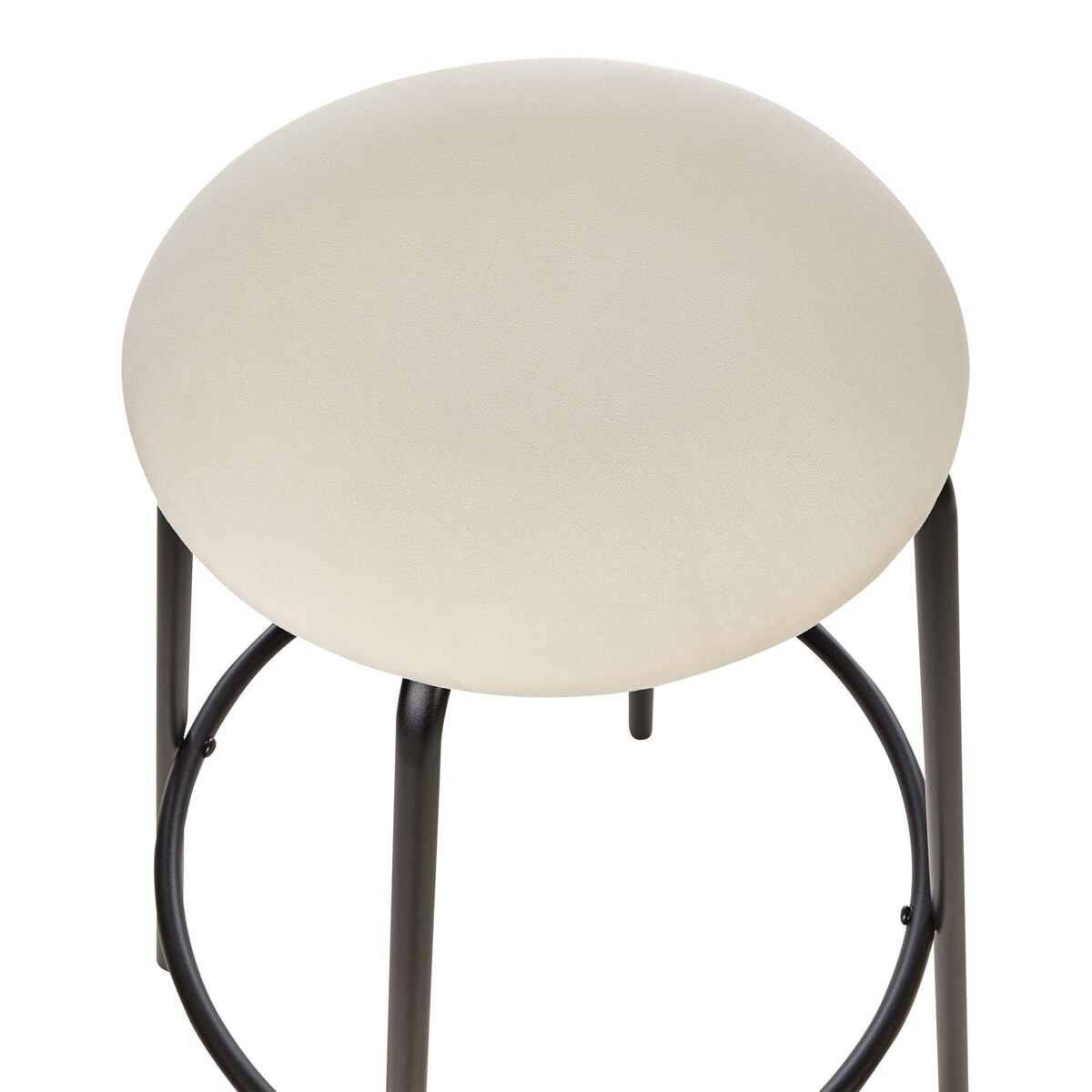 Zestaw 2 stołków barowych welurowy złamana biel MORTON