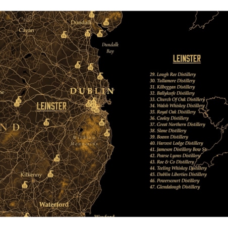 plakat IRLANDZKA WHISKEY regiony destylarnie 40x50cm