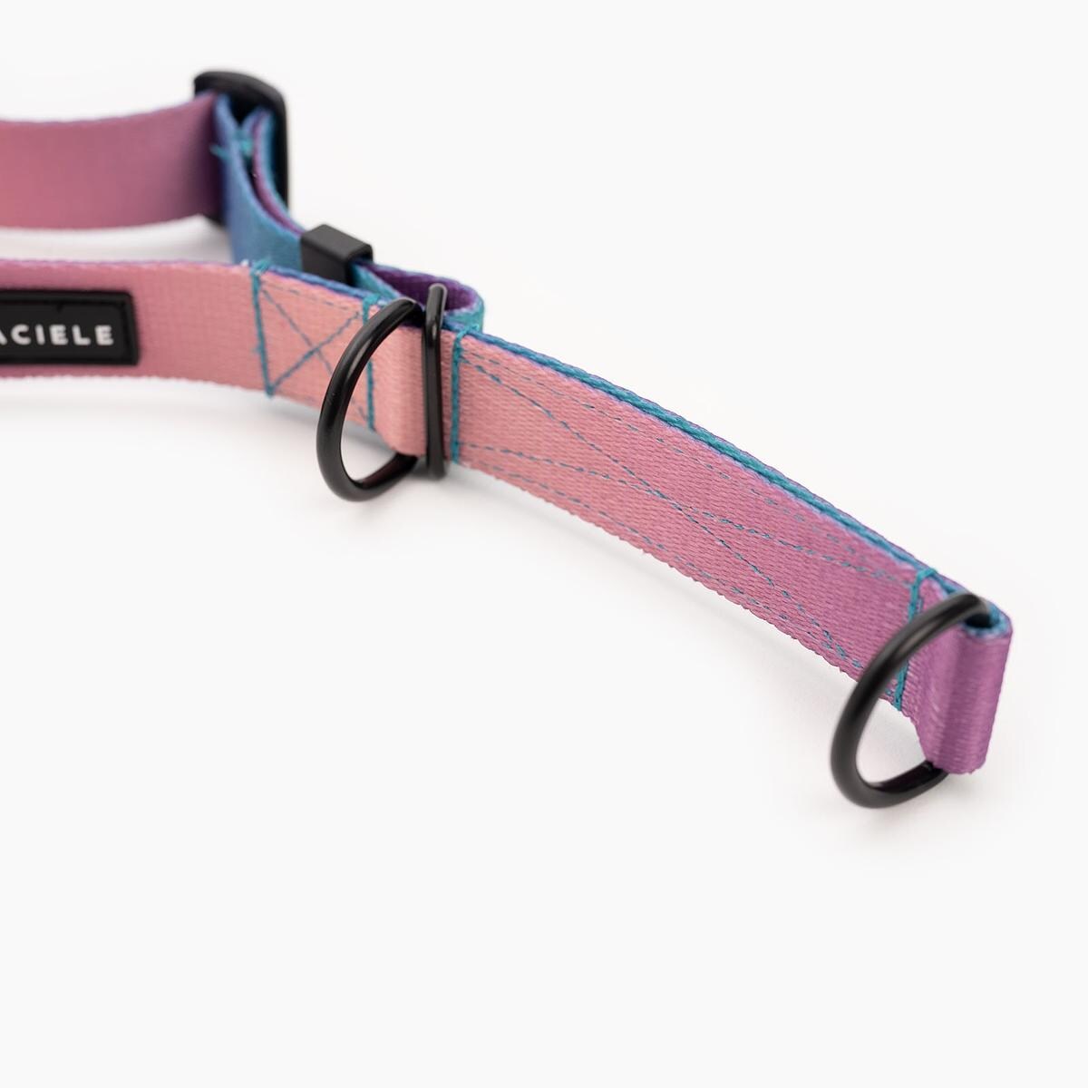 Obroża półzaciskowa dla psa lub kota "Under my ombrella" TURKUS - Szerokość taśmy: 38mm, Rozmiar: XL