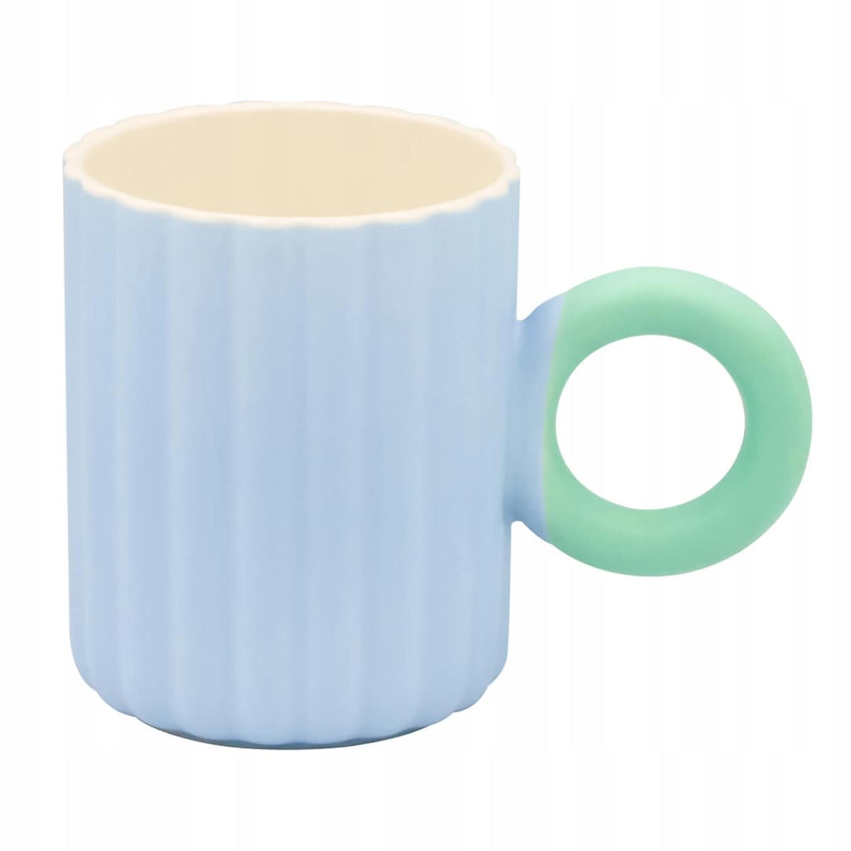 KUBEK PORCELANOWY NA KAWĘ HERBATĘ CZEKOLADĘ NIEBIESKI Z UCHWYTEM 350 ML PREZENT UPOMINEK DLA KOBIETY MAMY ŻONY BABCI DZIEWCZYNY KOLEŻANKI NIEJ