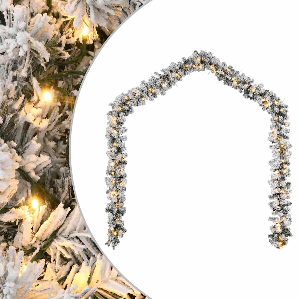 vidaXL Girlanda świąteczna z diodami LED, zielona, 5 m, PVC