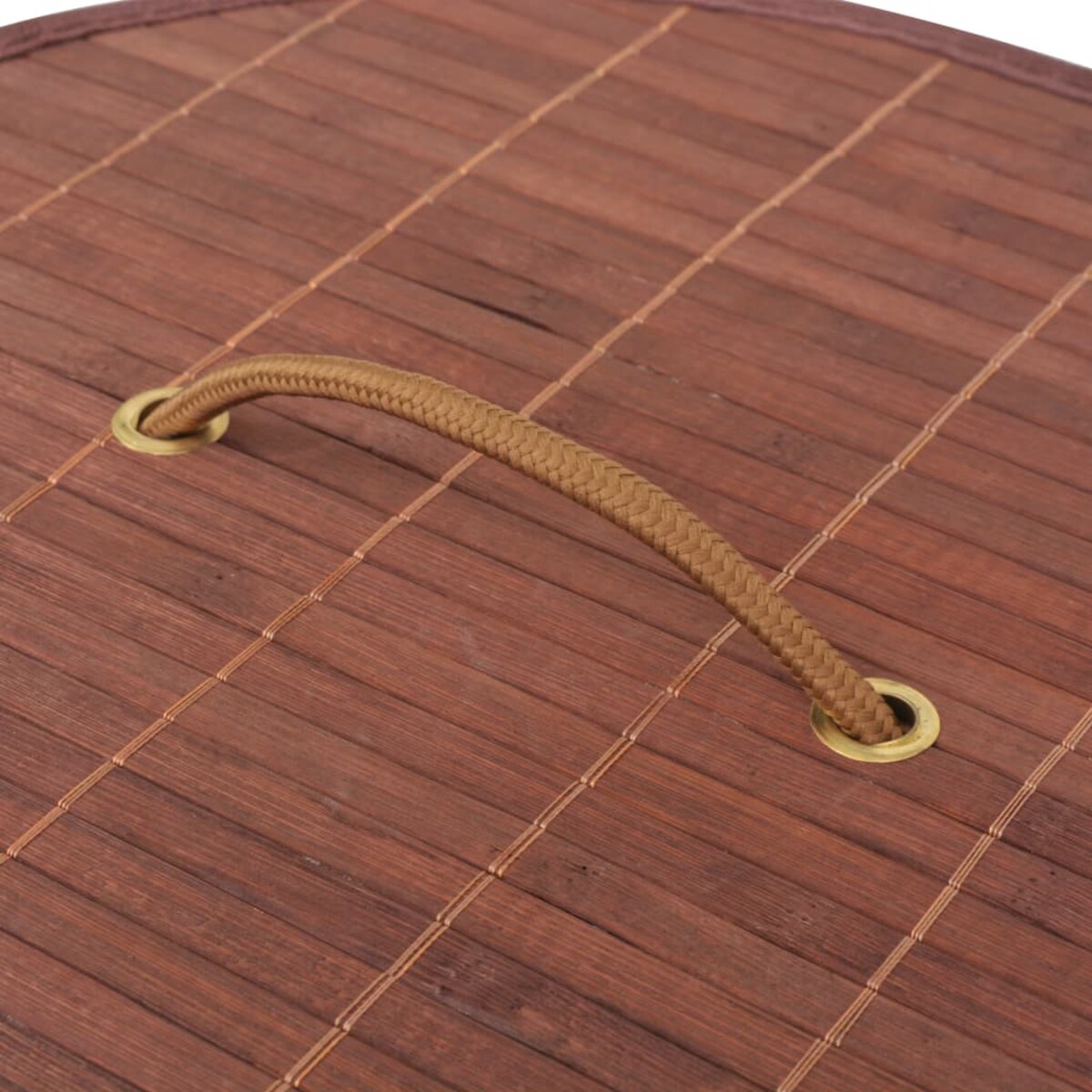 vidaXL Bambusowy kosz na pranie, okrągły, brązowy