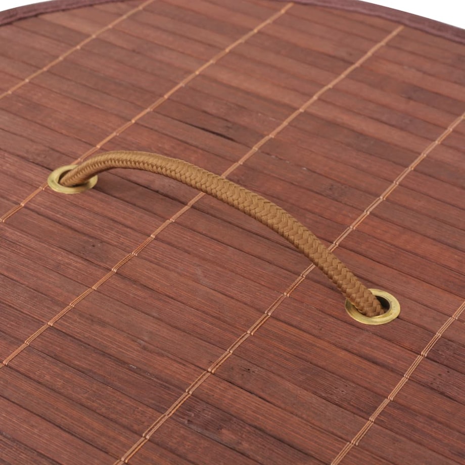 vidaXL Bambusowy kosz na pranie, okrągły, brązowy